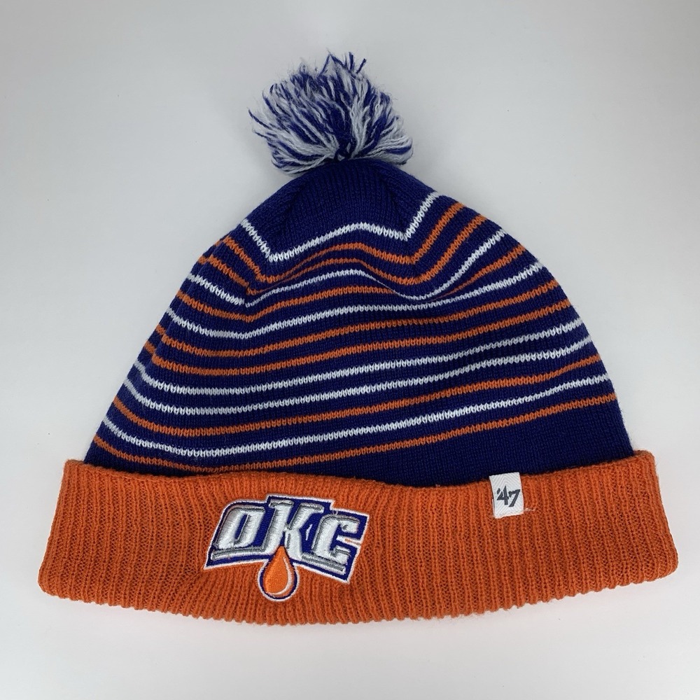 OKC Oklahoma City Barons Knit Beanie OSFM YOUTH Pom '47 AHL Hockey Hat Cap